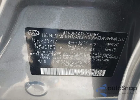 2018 Hyundai Elantra Sel from USA, damaged, VIN 5NPD84LF2JH300161